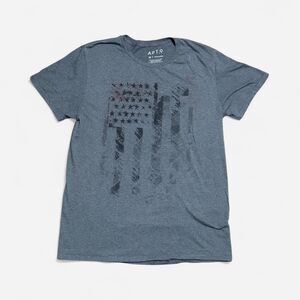 APT.9 gray American graphic medium size T shirt